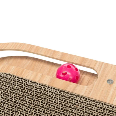 Trixie Kratzpappe mit Holzrahmen - mit Catnip und 4 Spielbällen