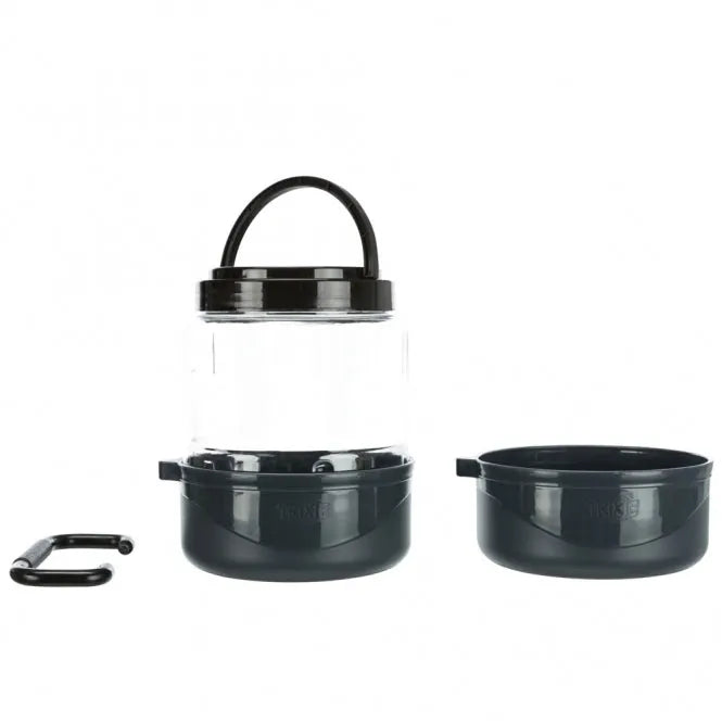 Trixie Reise-Set aus 2 Näpfen und Futterbehälter – 0,75 l