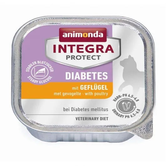Animonda Cat Schale Integra Protect Diabetes mit Geflügel - Diätfutter für Katzen (16x100g)
