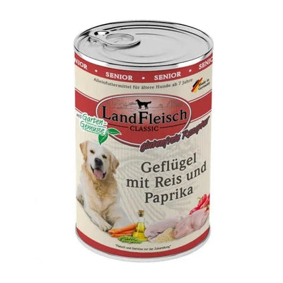 Landfleisch Dog Classic Senior Geflügel mit Reis, Paprika & Gartengemüse - 6x400g