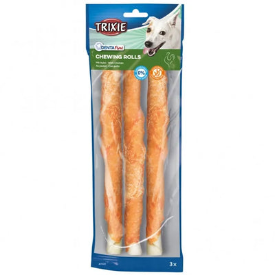 Trixie Denta Fun Chicken Chewing Rolls - 3 Stück, glutenfrei