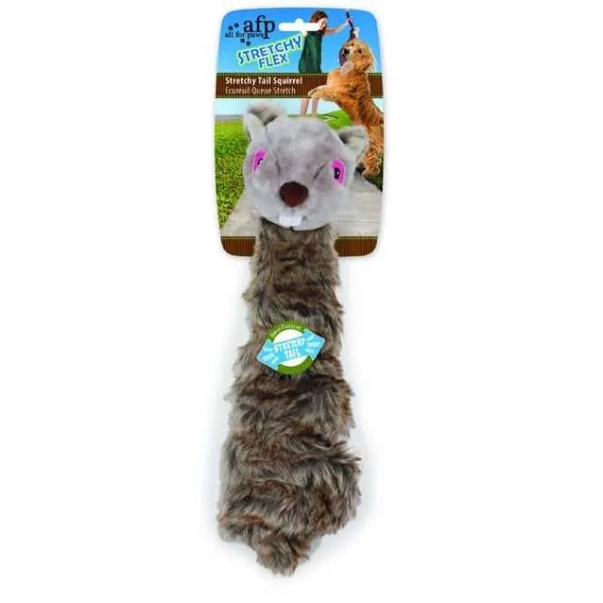 All for Paws Stretchy Tail Squirrel – Hundespielzeug für Zieh- und Apportierspiele