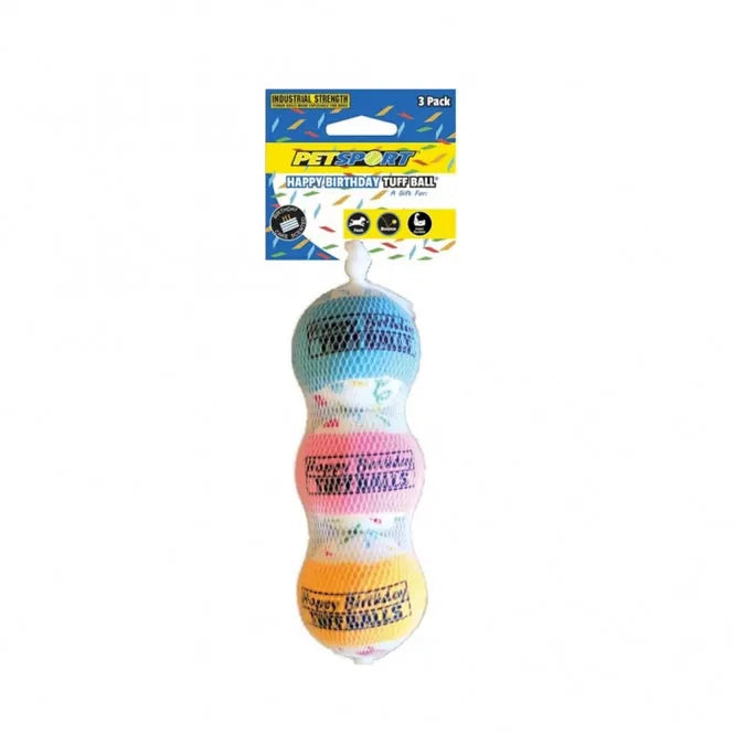 Tuff Birthday Balls 6 cm - 3er Pack für Hunde