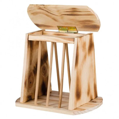 Trixie Heuraufe zum Aufstellen aus geflammtem Holz - sicher