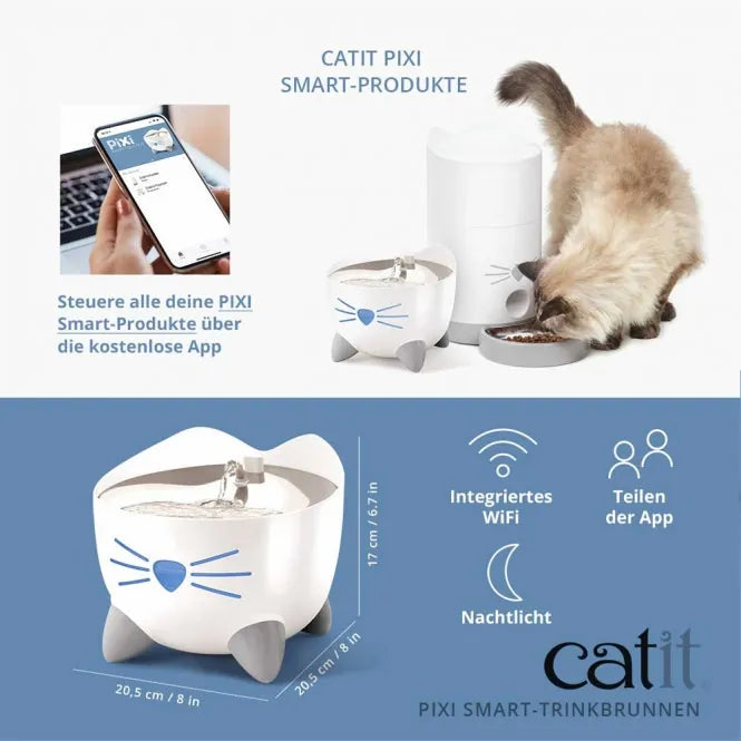 Catit PIXI Smart-Trinkbrunnen - 2 Liter mit UVC-Sterilisation