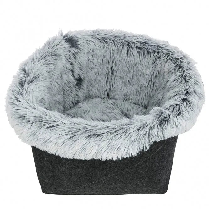 Trixie Katzenbett Harvey aus Filz und Plüsch - ø 33 x 27 cm – herausnehmbarer Bezug