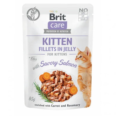 Brit Care Cat PB Fillets in Jelly - Lachs Kitten 85g – Nassfutter
