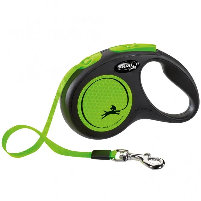Flexi New Classic Neon Gurt-Roll-Leine - reflektierend, mit Bremssystem