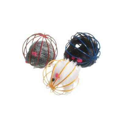 Karlie Plüschmaus im Gitterball – für Katzen