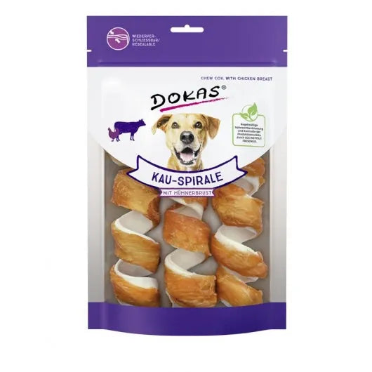 Dokas Kauspirale für Hunde mit Entenbrust, 110 g