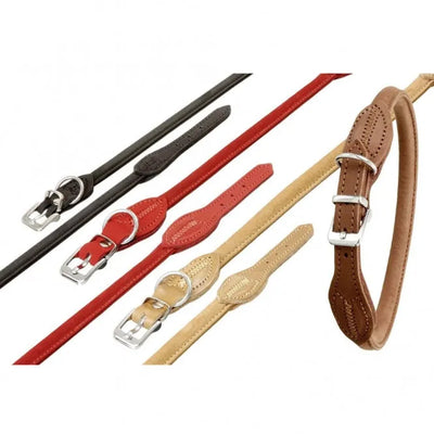 Karlie Buffalo Rund Halsband, Schwarz - 60cm / 10mm – langlebiges Lederhalsband