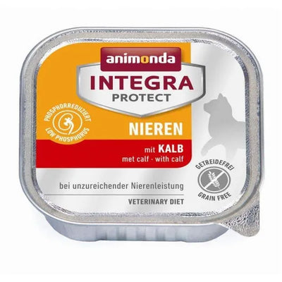 Animonda Cat Schale Integra Protect Niere mit Kalb - Diätfutter für Katzen (16x100g)