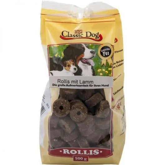 Classic Dog Snack Rollis mit Lamm - 500g