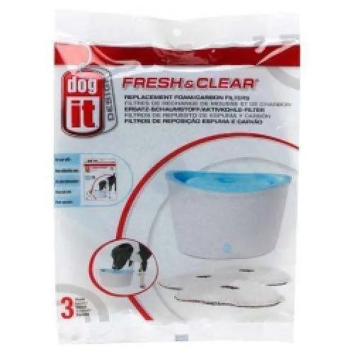 DOGIT Ersatzfilter für Fresh+Clear Trinkbrunnen 6L – 3er-Pack