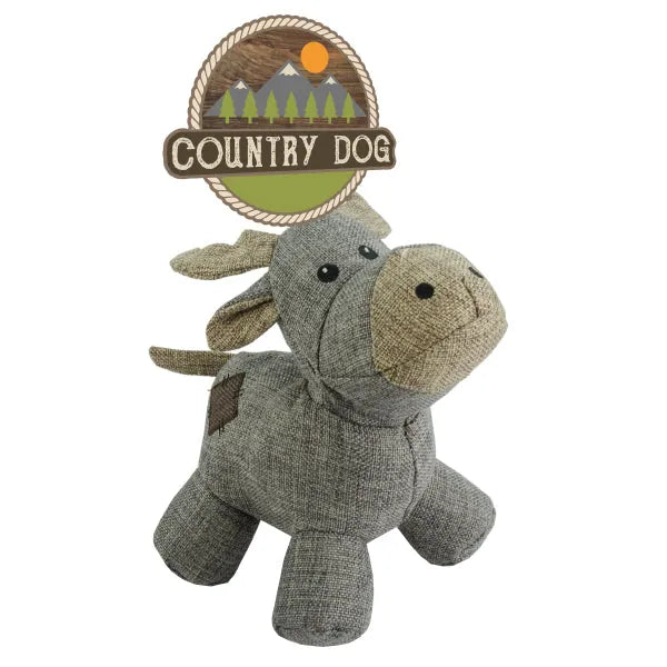Country Dog Moose – Leinenstoff Kuscheltier mit Quietscher