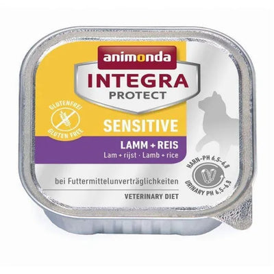 Animonda Cat Schale Integra Protect Sensitiv mit Lamm & Reis - Diätfutter für Katzen (16x100g)