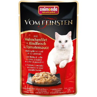 Animonda vom Feinsten mit Hühnchenfilet & Rindfleisch in Tomatensauce - 18x50g – ohne Getreide