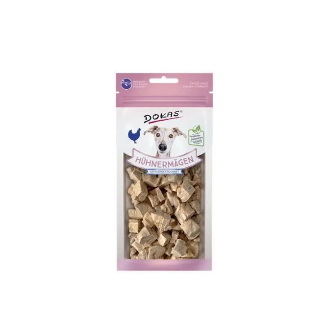 Dokas Dog Snack Hühnermägen gefriergetrocknet 20g - Natürlicher Snack