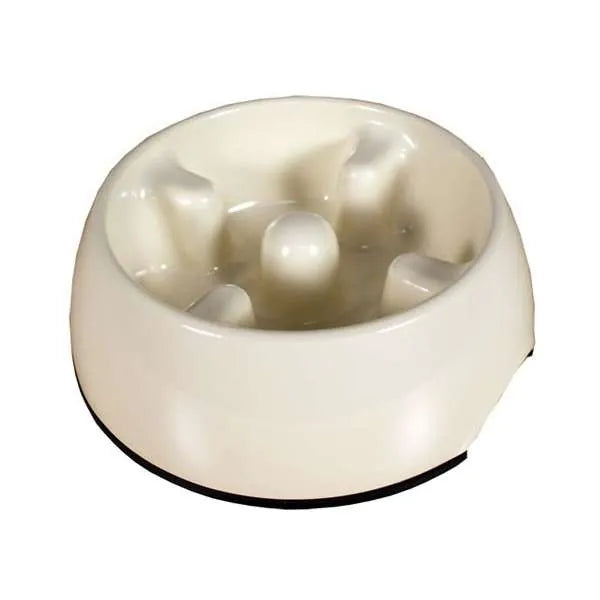 DOGIT Go-Slow Anti-Schling-Napf Weiss 300 ml – für langsames Fressen