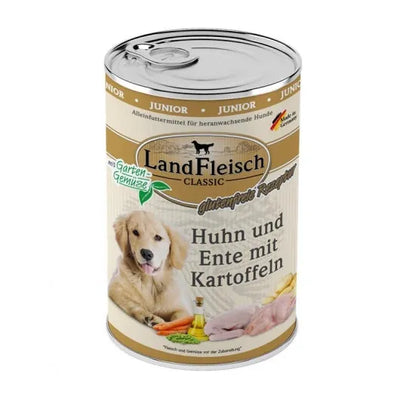 Landfleisch Dog Classic Junior Huhn, Ente & Kartoffeln mit Gartengemüse – für Welpen