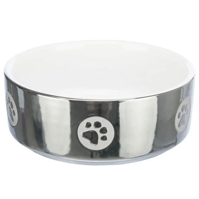 Trixie Keramiknapf - silber/weiß