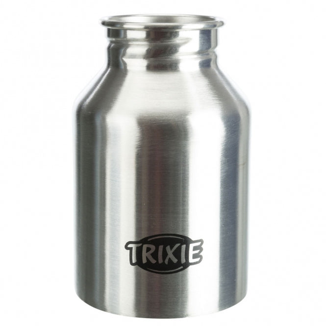 Trixie Edelstahl-Flasche mit Trinknapf - 300 ml