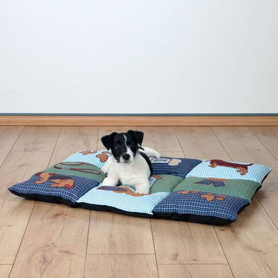Trixie Patchwork-Decke - blau/grün, 80 x 55 cm – warme Liegefläche