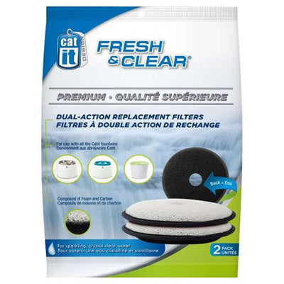 CATIT Premium-Ersatzfilter für Fresh&Clear Trinkbrunnen – 2er Set
