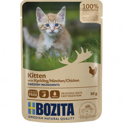 Bozita Pouch Häppchen in Soße Hühnchen für Kitten 24 x 85g