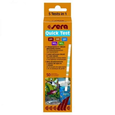 Sera Quick Test – 50 Teststreifen für 5 Wasserwerte im Aquarium