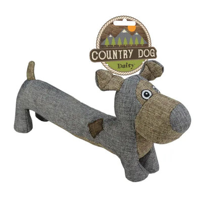 Country Dog Daisy – Leinenstoff Kuscheltier mit Quietscher
