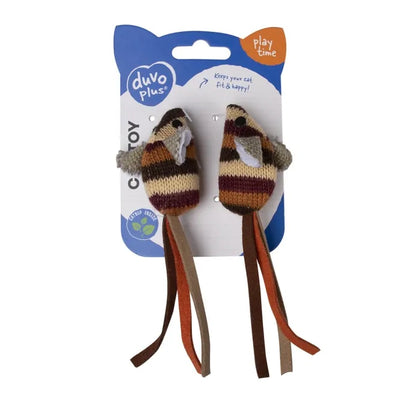 Duvoplus Cat Toy Knitted Mäuse - 2 Stück - mit Katzenminze