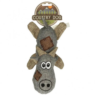 Country Dog Molly - Leinenstoff Kuscheltier mit Quietscher