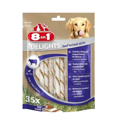 8in1 Delights Beef Twisted Sticks – Kausnack für Hunde