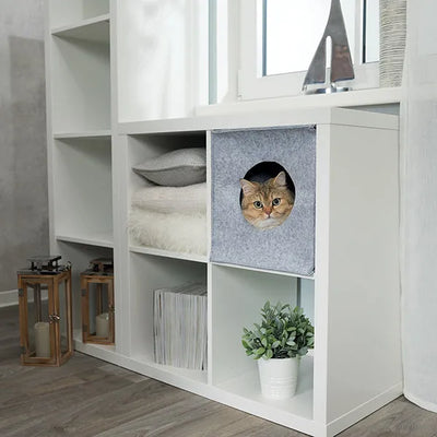 Trixie Kuschelhöhle Anton für Regal - 33 x 33 x 37 cm – faltbar und isolierend