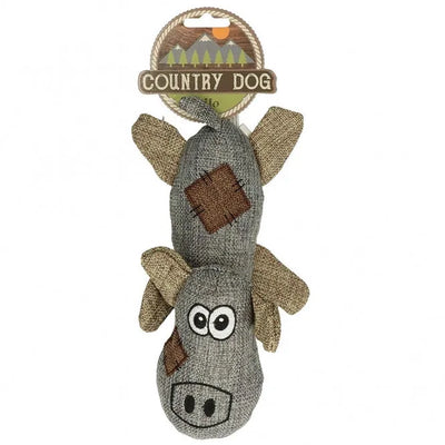 Country Dog Lilo - Leinenstoff Kuscheltier mit Quietscher