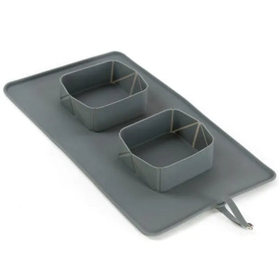 PROCYON Rollbarer Silikon-Doppelnapf - ideal für Reisen