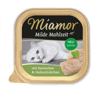 Miamor Milde Mahlzeit Senior Kaninchen & Huhnstückchen – für ältere Katzen