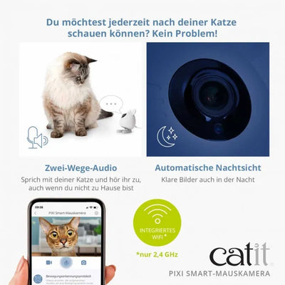 Catit PIXI Smart-Mauskamera - für Katzen, mit Nachtsicht