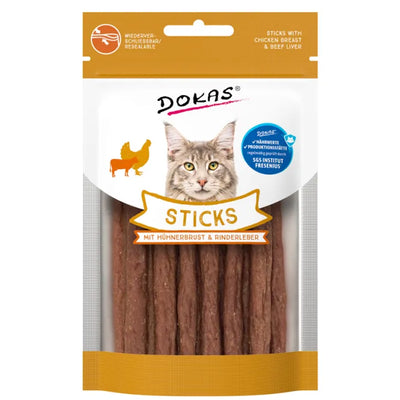 Dokas Cat Snack Sticks mit Hühnerbrust + Rinderleber - 30 g