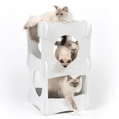 Vesper Katzenhaus Condo - Weiß – stylisch und komfortabel für Katzen