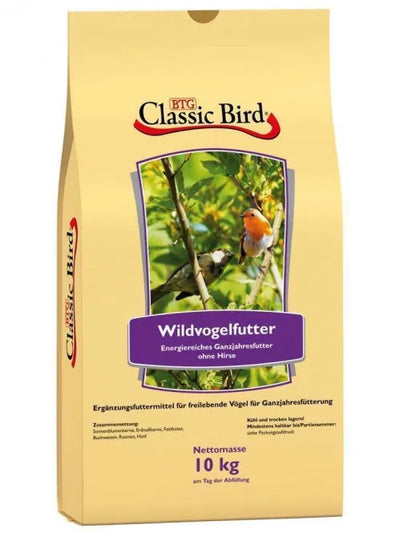 Classic Bird Wildvogelfutter ohne Hirse - 4x2,5 kg – artgerechte Ernährung für Wildvögel