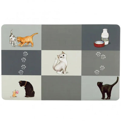 Trixie Napfunterlage Patchwork Cat – rutschfest, 44 x 28 cm
