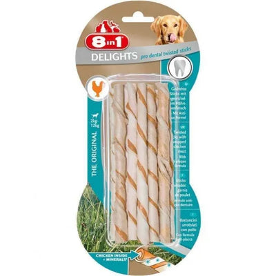 8in1 Delights Pro Dental Twisted Sticks – Zahnpflege für Hunde