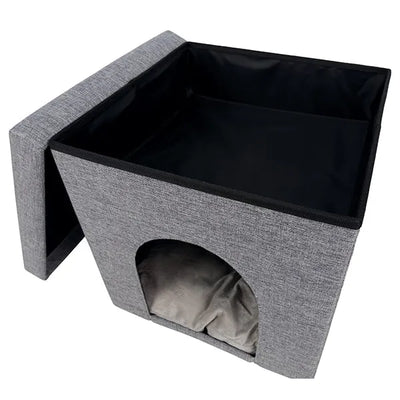 Trixie Kuschelhöhle Alois - 38 x 40 x 38 cm – faltbar mit gepolstertem Deckel