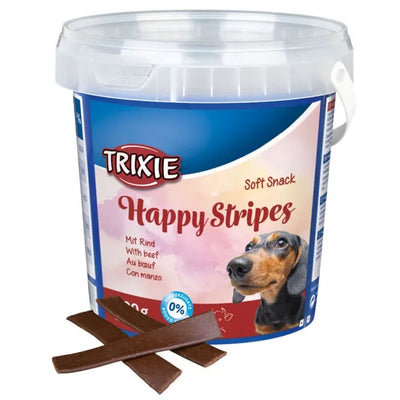 Trixie Soft Snack Happy Stripes 500g Eimer – Zuckerfrei