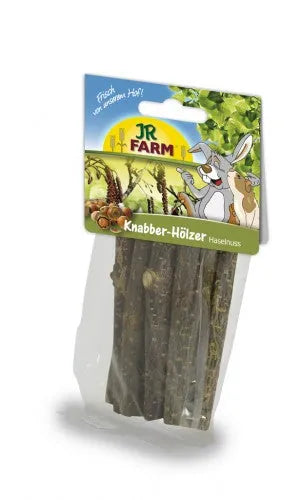 JR Farm Knabber-Hölzer Haselnuss – Unterstützt Zahnabrieb für Nager