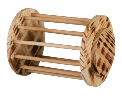 Trixie Heuraufe Rolle aus geflammtem Holz - für Heu, 15 × 19 cm