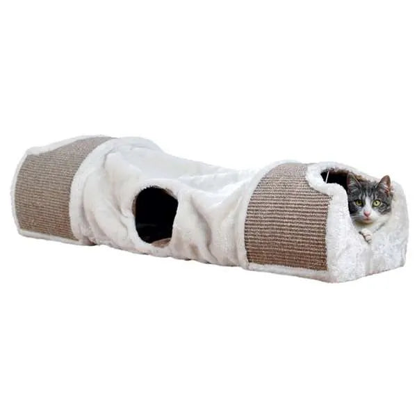 Trixie Kratztunnel für Katzen – mit Plüsch und Sisalkratzfläche