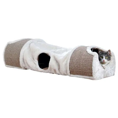 Trixie Kratztunnel für Katzen – mit Plüsch und Sisalkratzfläche